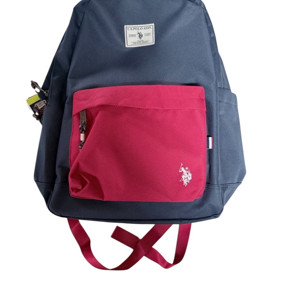 U.S. Polo Assn. Blue and Red Backpack
